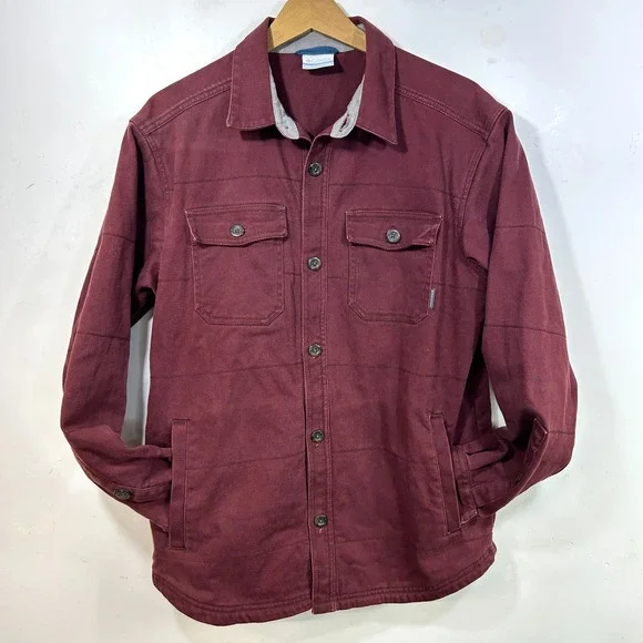 Columbia PHG Men's M Fleece Lined Shirt Jacket Cotton Utility Work