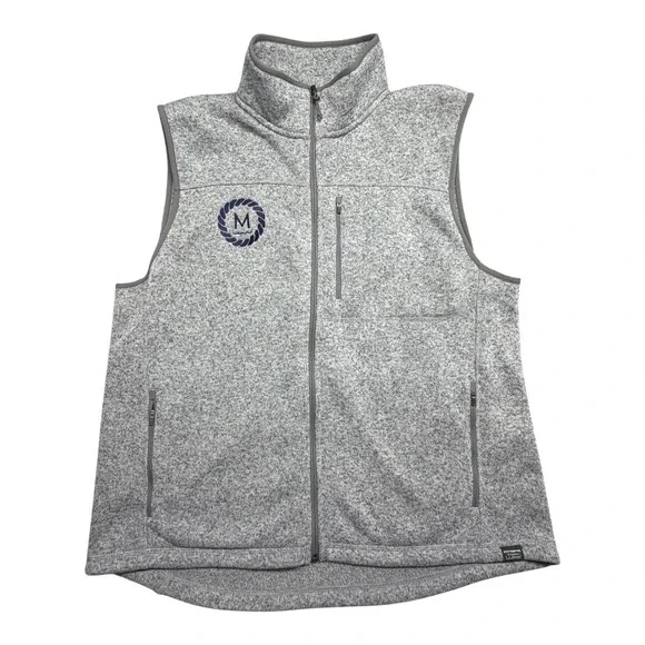 L.L. Bean Mens Sweater Fleece Vest XL Gray Heather Full Zip 502209 NWT!