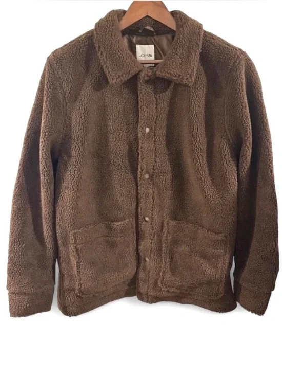 Joe's Jeans Brown Faux Shearling Shirt Jacket Size Men’s Large (NWT)