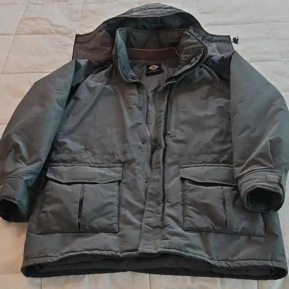 COLUMBIA Mens Insulated Coat Parka Jacket w/ Removable Hood - L