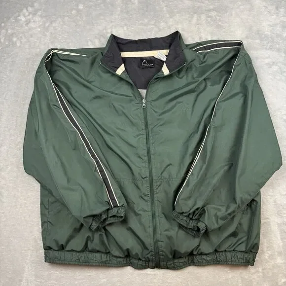 Vintage HEAD Full Zip Windbreaker Jacket Green XL Lined Lightweight Y2K