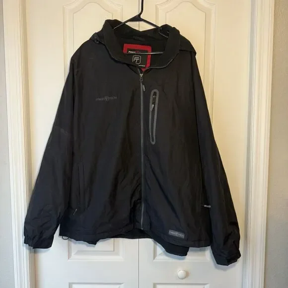 FREE TECH SOLID BLACK ZIP UP LINED JACKET 3XL (54-56) 3XXX
