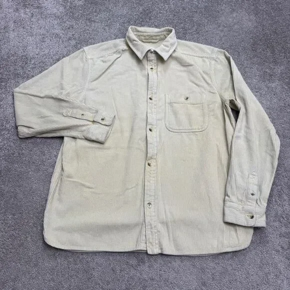 Urban Outfitters Corduroy Button Down Shirt Mens Medium Yellow Cotton Shacket