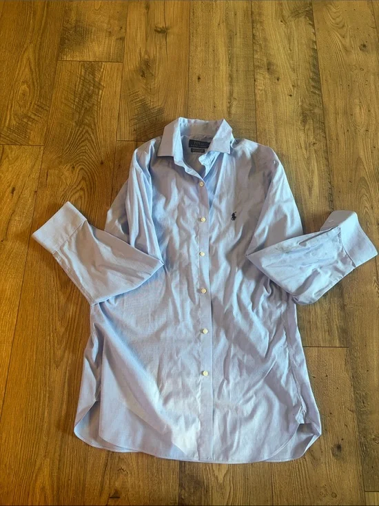 Polo by Ralph Lauren Light Blue Button-Down Shirt Jacket