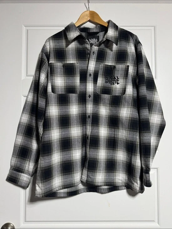 NWT Zumiez Empyre Black & White Plaid Lightweight Shirt Jacket