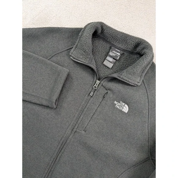 The North Face Mens Full Zip Fleece Jacket Charcoal Black Heather Size M 6315