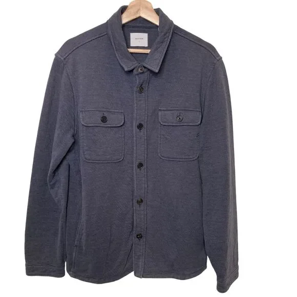 Billy Reid Men's Large Darryl Button-Up Shirt Jacket Gray Shacket Pockets