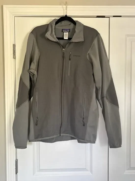 Patagonia Men's Large Gray Piton Hybrid Jacket Alpine Climbing Slim Fit