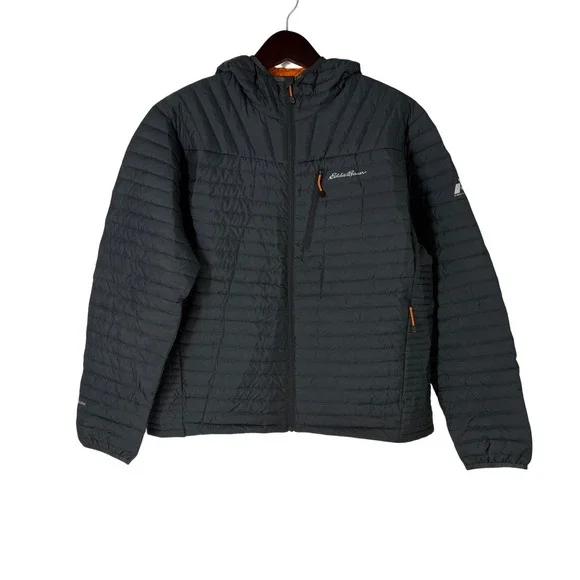 Eddie Bauer First Ascent StormDown 800 Puffer Jacket Mens XL Gray Hooded Down
