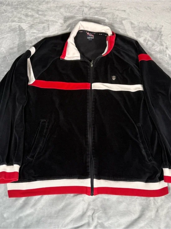 Vintage Phat Farm Velour Track Jacket Mens 2XL Full Zip Hip Hop Y2K