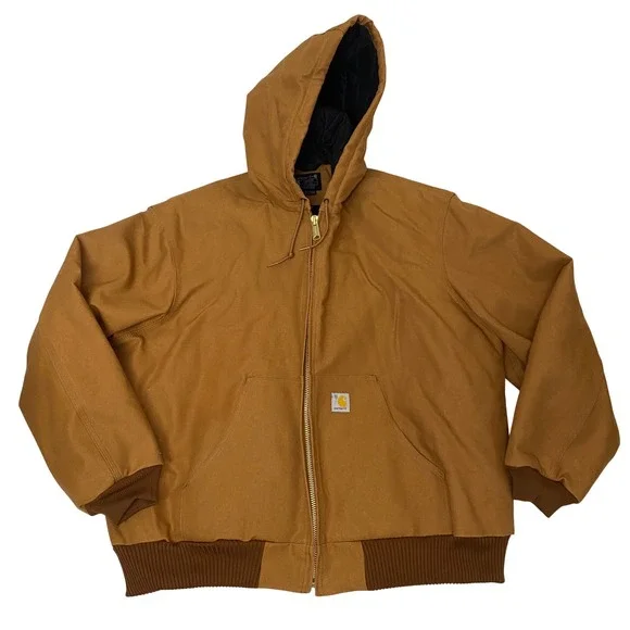 Carhartt OJ0140-M Loose Fit Active Jacket 2XL Brown Duck Quilt Lined USA Work