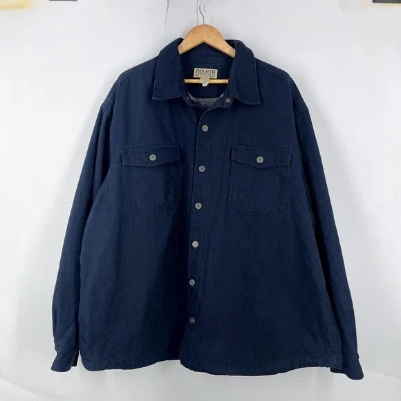 Duluth Trading Co Hanger Bender Mens 3XL Fleece Lined Cotton Canvas Shirt Jacket