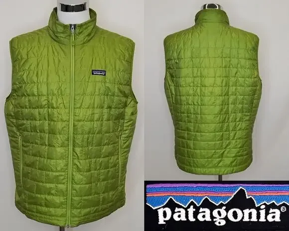 Patagonia Nano Puff Vest Men's XL Lime Green Insulated Active Wear #Z5766