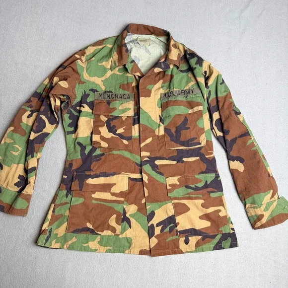 US Army BDU Field Jacket Woodland Camo Medium Regular Menchaca 8415-01-390-8544