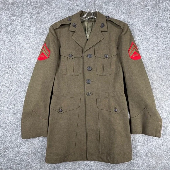 Vietnam Era 1973 USMC Service Alpha Coat Dale Fashions DSA 100% Wool Corporal