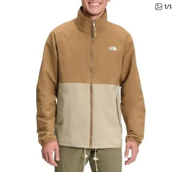 The North Face Class V Full Zip Jacket Colorblock Utility Brown Twill Mens Large
