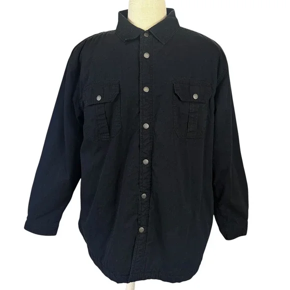 Lee Premium Select BSherpa Lined Shirt Jacket Cotton Snap Front Workwear XL