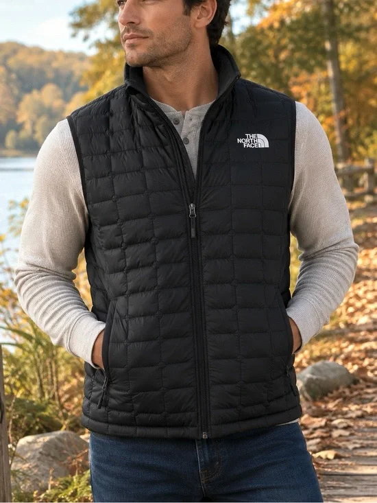 The North Face ThermoBall Vest Black Packable Like New Size Large