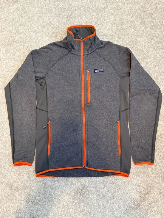 Patagonia Performance Better Sweater Jacket Men’s Medium Grey Orange Full Zip