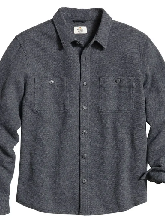 Marine Layer Pacifica Stretch Twill Overshirt - gray - larger