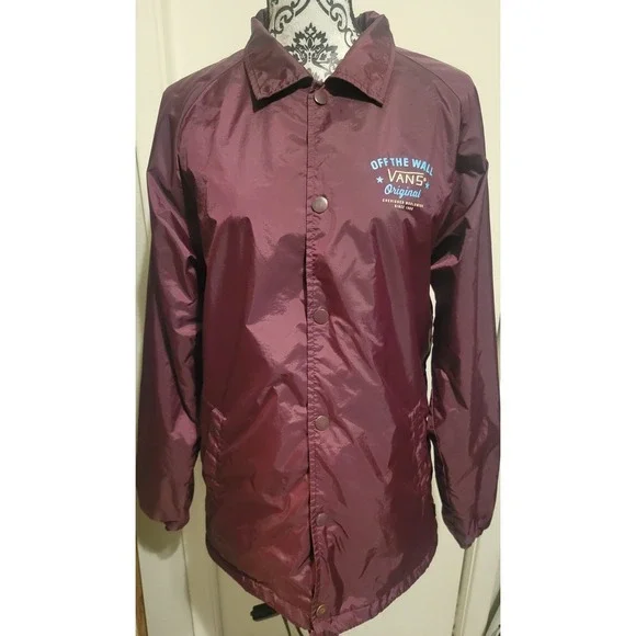 VANS OFF THE WALL SKATE SKATER WINDBREAKER JACKET Sz Mens Large Purple