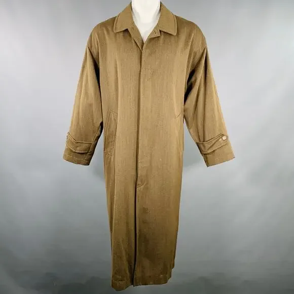 LUCIANO BARBERA Size 36 Brown Heather Wool Hidden Buttons Coat