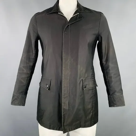TAKEO KIKUCHI Size L Black Cotton Zip Up Coat