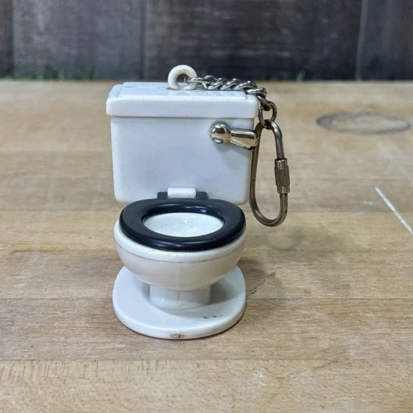 Vintage 1995 Toilet Keychain Fun-Damental Too Ltd Kitschy Novelty Decor
