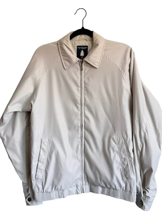 Vintage Roundtree & Yorke Beige Bomber Jacket Small Preppy Old Money Grandpa