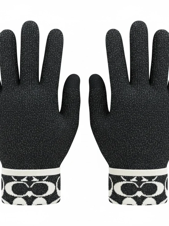 Coach Cream/Black Shimmering Gloves