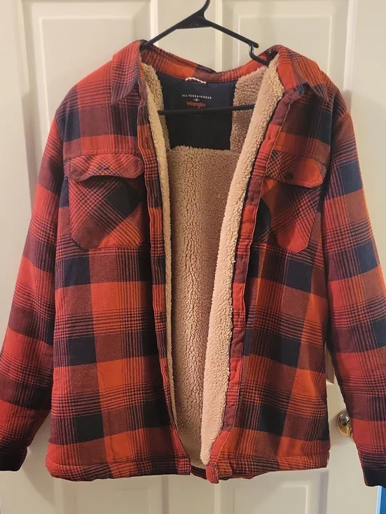 Wrangler Red &Black Sherpa Jacket