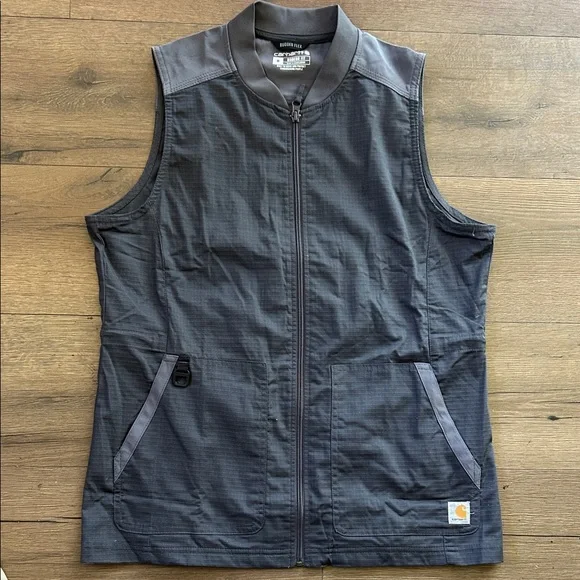 Carhartt Men’s Dark Gray Utility Work Vest - Zip Front ! Medium