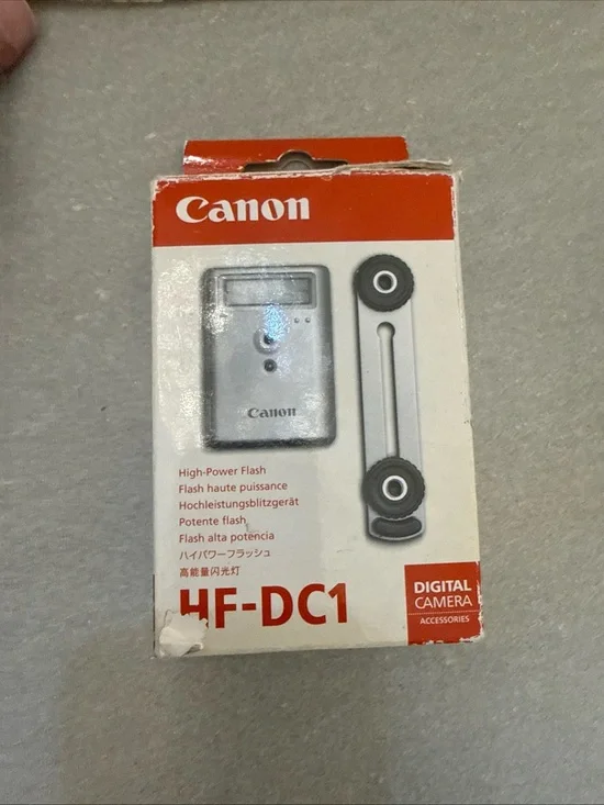 Canon HF-DC1 Flash Accessory in Red, White, Silver