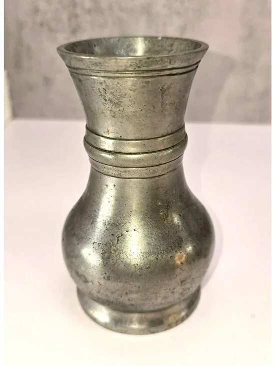 Vintage Les Etains Pewter Vase Paris France Decorative Collectible 5 In CM2355