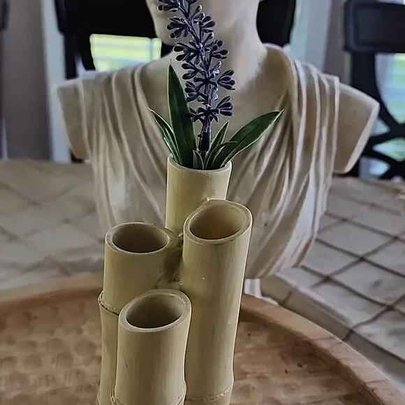 Hand Painted Faux Bamboo Vase