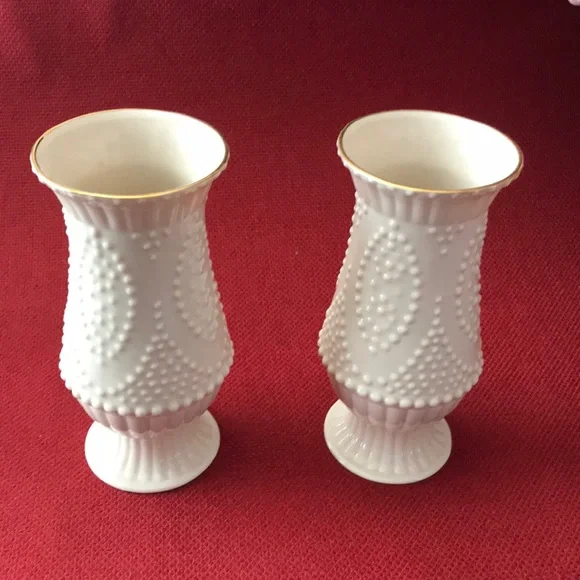 Pair of LENOX Beaded Porcelain Vase