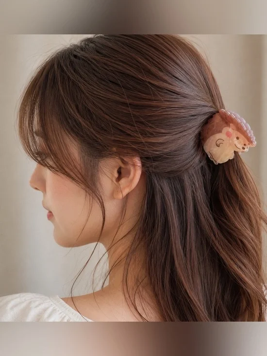3/$22🩶  Hedgehog Claw Clip Cute Woodland Animal Hair Accessory Acrylic NEW