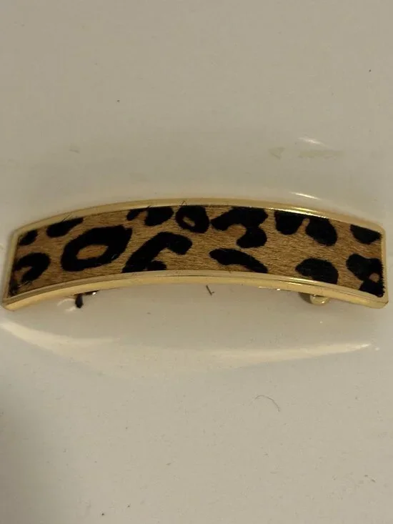 Leopard Print Faux Pony Hair Barrette – Like New