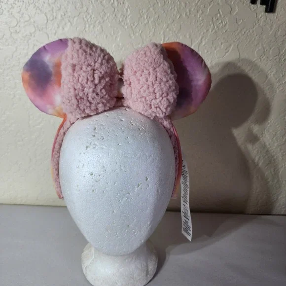 Disney Parks Minnie Mouse Tie Dye Sherpa Ears Headband Pink Purple 400944515156