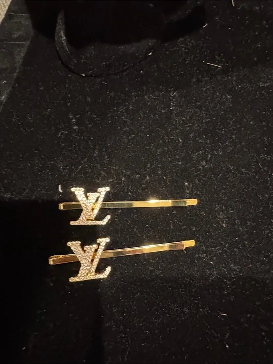 LV Fashion Gold & Bling Hair Pin