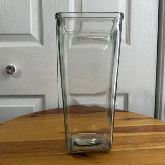 Clear Glass Square Floral Vase Multipurpose Gifts Anniversary Minimalist Modern