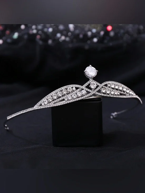 Silver Crystal Wedding Tiara Headband