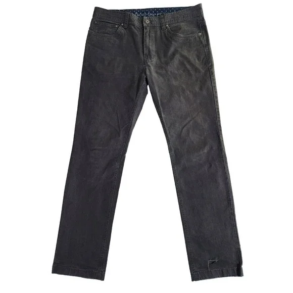Prana Slim Fit Jeans Men's 34x32* (Fits 35x31) Gray Stretch Denim Organic Cotton