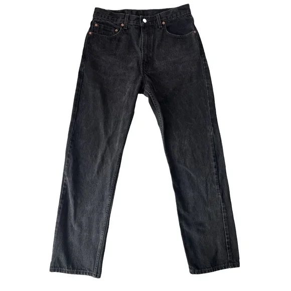 Vintage Levis‎ 505 Jeans Mens 34x32 Black Denim Grunge Skater 90s Y2K Classic