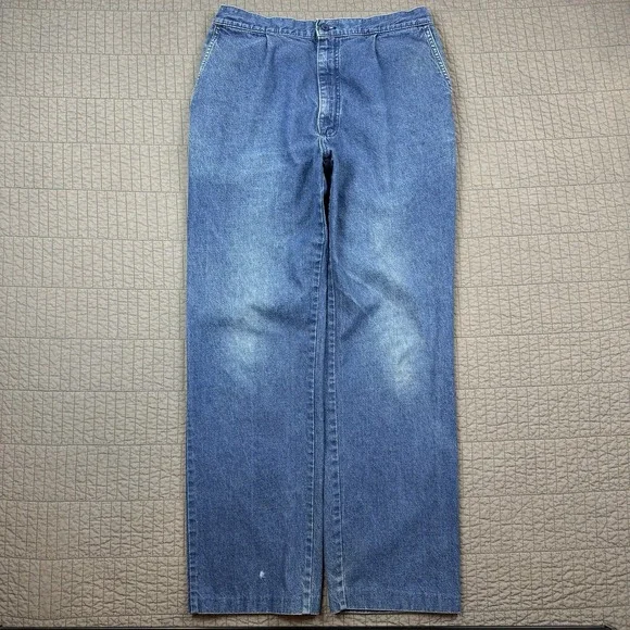 Vtg LL Bean Jeans Men's 36x34 (32x31) Blue‎ Denim Straight Leg Union Made In USA