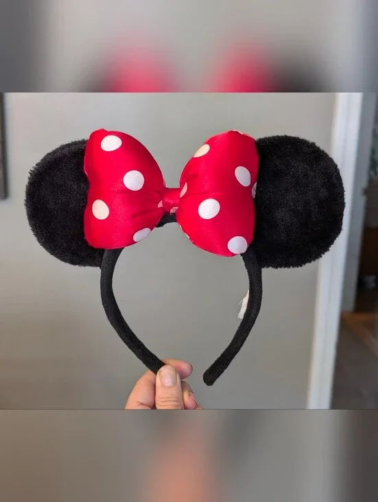 Disney Parks Minnie Mouse Red and White Polka Dot Plush Ears