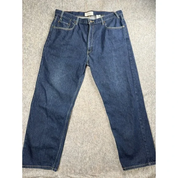 Levi Strauss Vintage Signature Loose Straight Jeans Mens 40X32 Dark Wash Y2k 80s