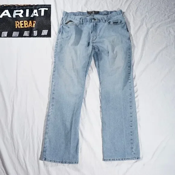 Ariat Rebar M4 Relaxed Boot Cut Jeans 38x34 See Photos