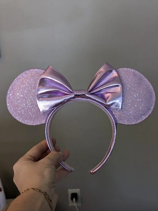 Lavender Glitter Minnie Mouse Ears Authentic Disney Parks