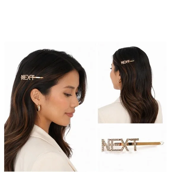 Next Rhinestone Silver Tone Bobby Pin‎ Hair Clip Statement Bling Accessory J-01